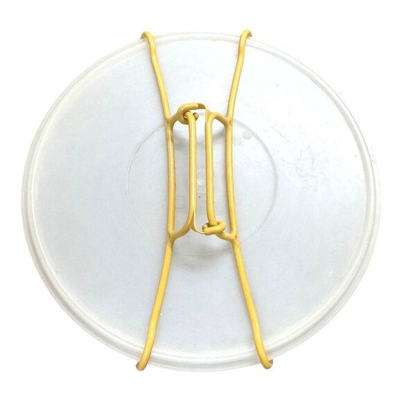 Vintage Tupperware Round Cake Keeper Cariolier Handle #256 sheer gold 1970s 12" - Picture 2 of 7